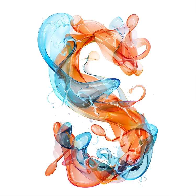 Fluid Blue and Orange Letter S