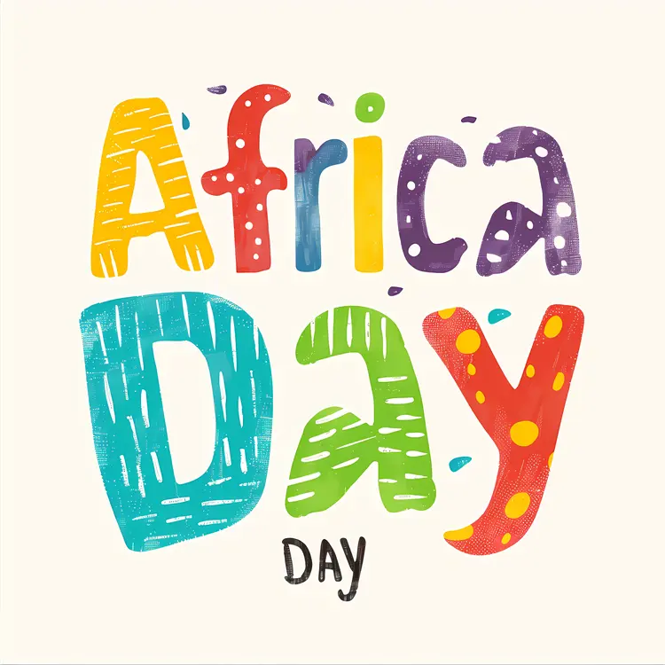 Colorful Africa Day Text