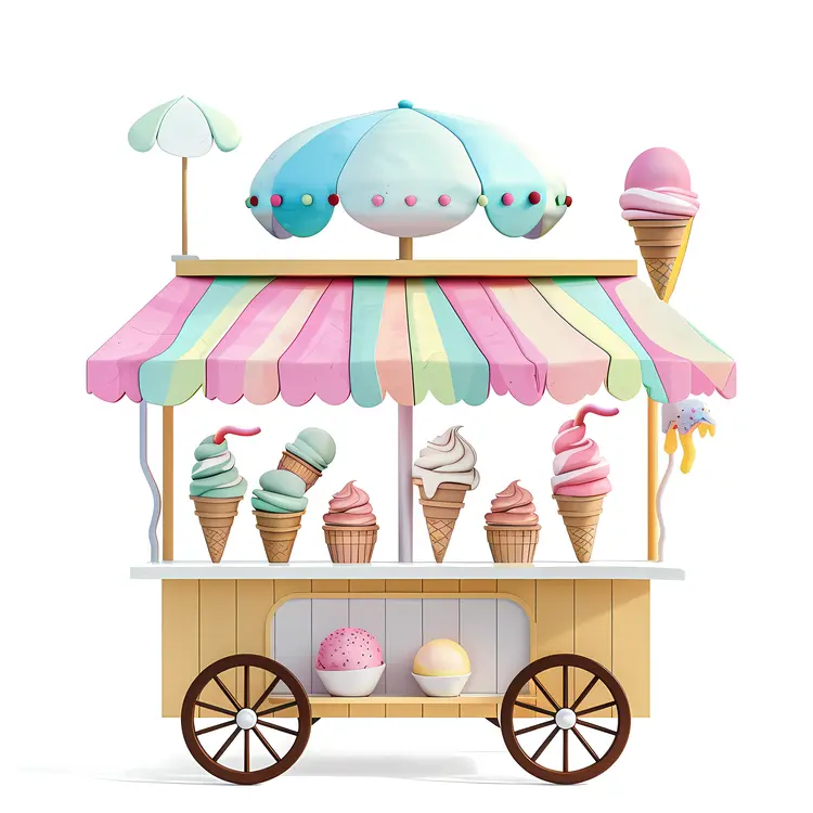 Colorful Ice Cream Cart