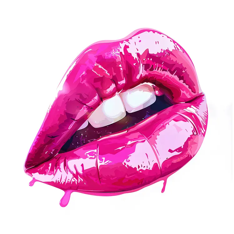 Glossy Pink Lips Art