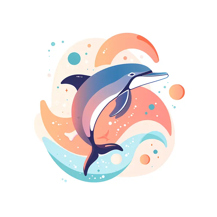 Cute Dolphin with Pastel Colors