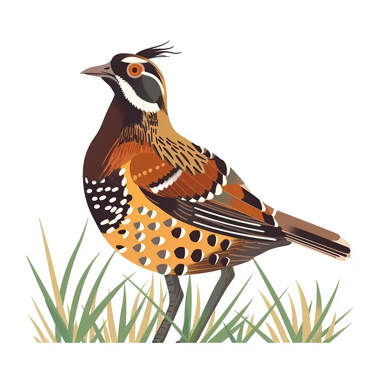 Colorful Bird in Grass