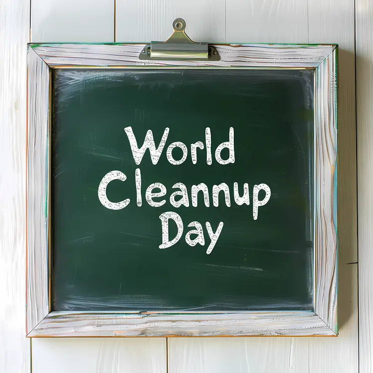 World Cleanup Day Chalkboard Sign