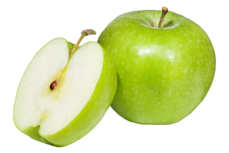 Whole and Sliced Green Apple