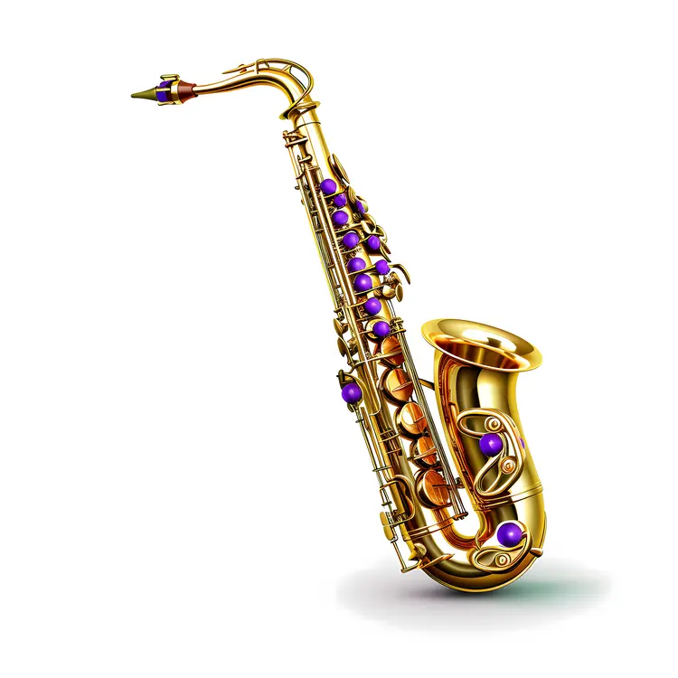 Golden Saxophone with Mardi Gras Colors