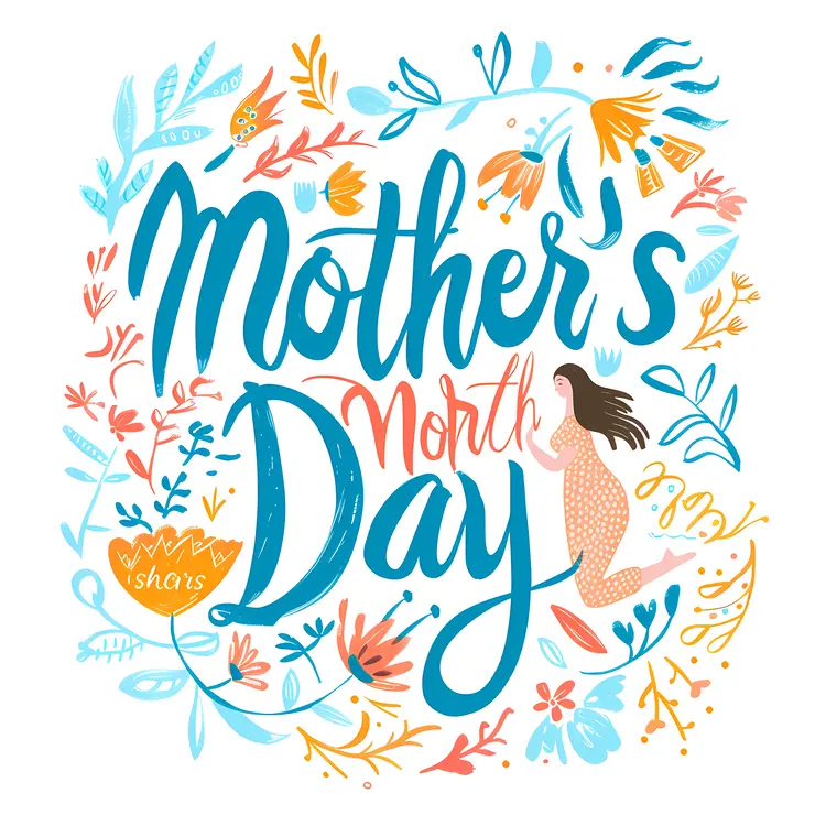 Mother's Day Illustration with Floral Design
