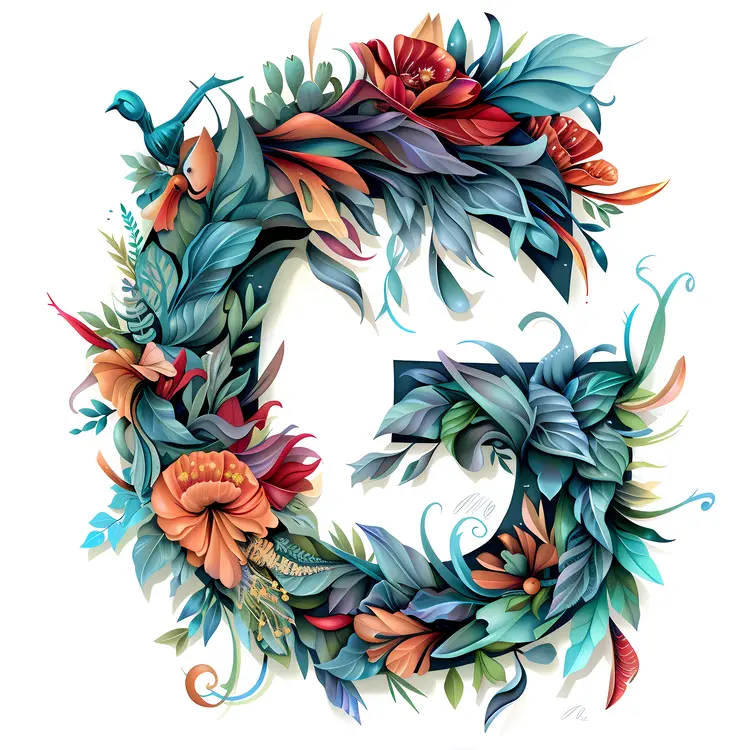 Colorful Floral Letter G