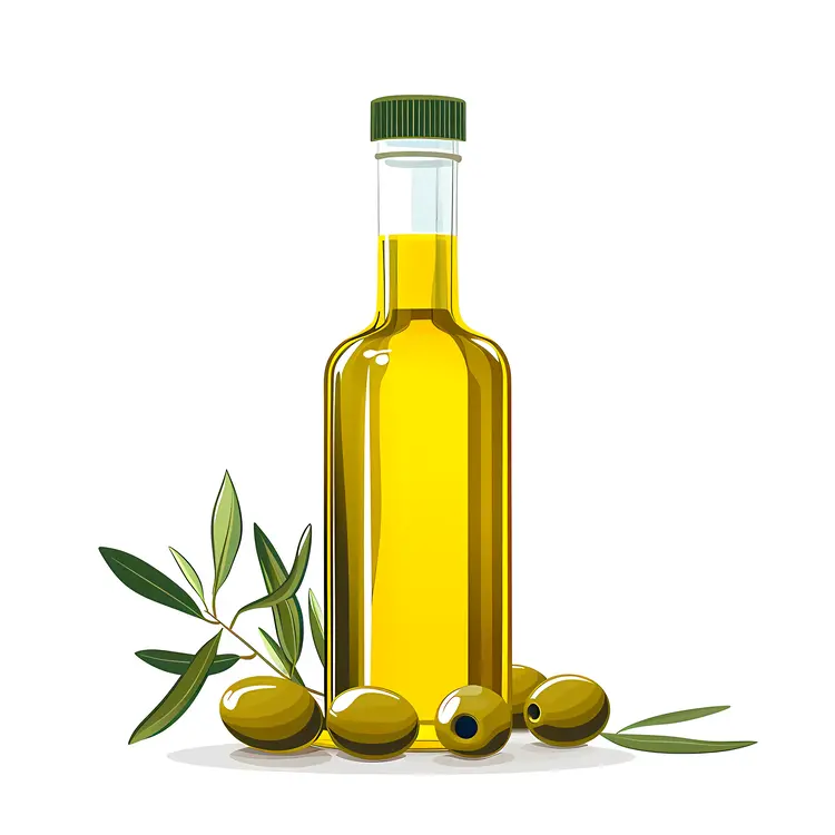 Olive Oil Bottle with Olives