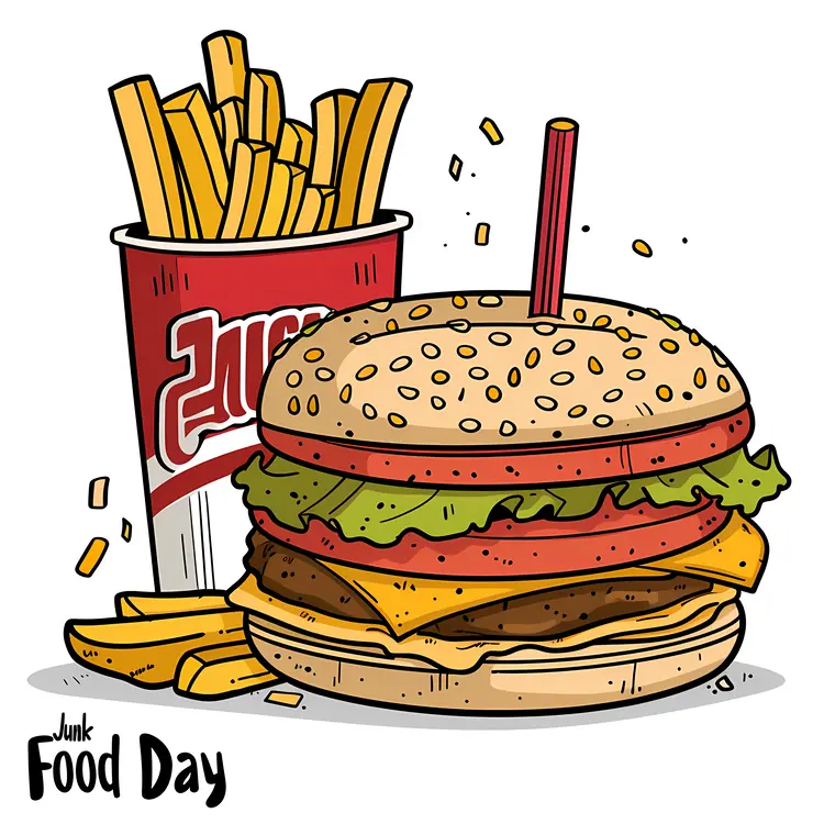 Burger and Fries for Junk Food Day