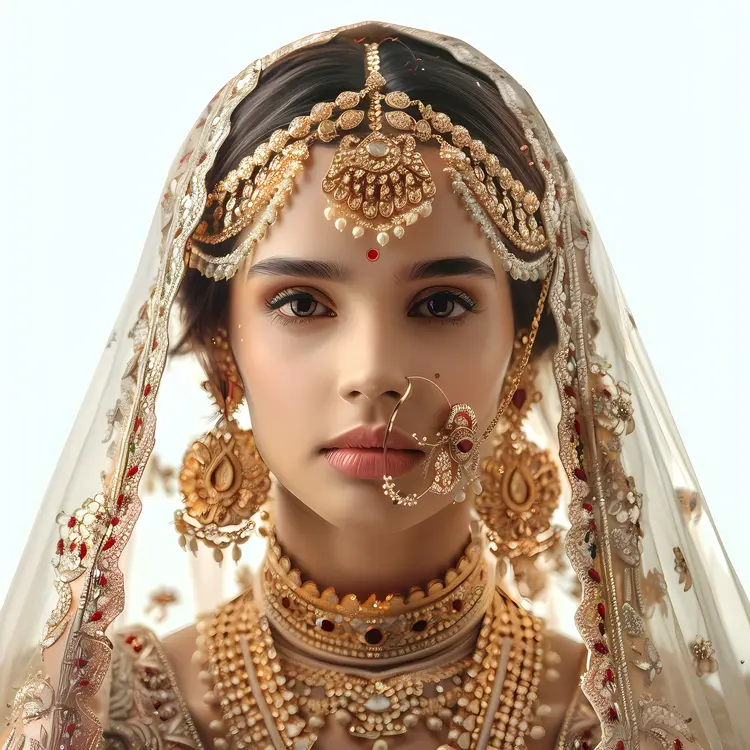 Graceful Woman in Bridal Attire