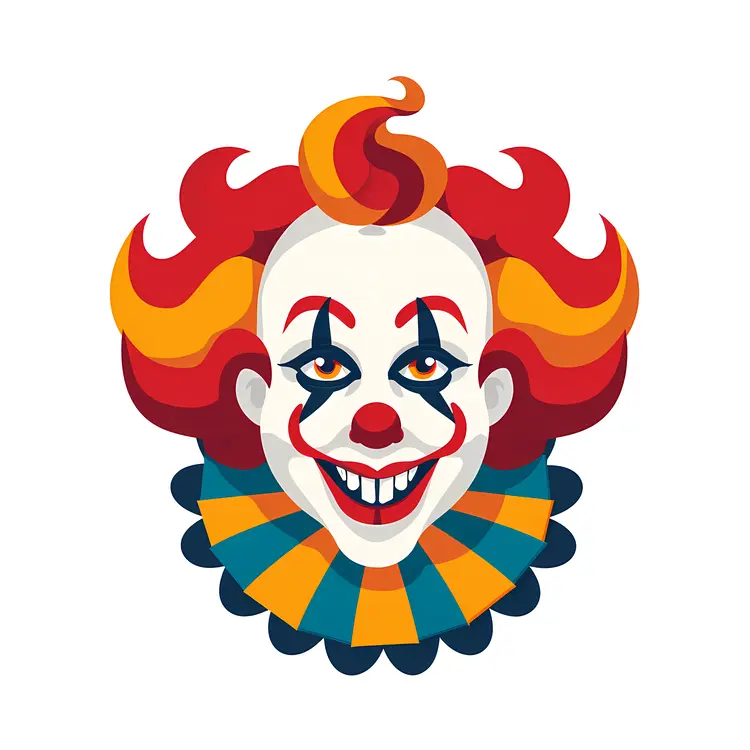 Smiling Clown with Ruffled Collar
