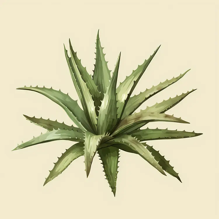 Green Aloe Vera Plant Illustration