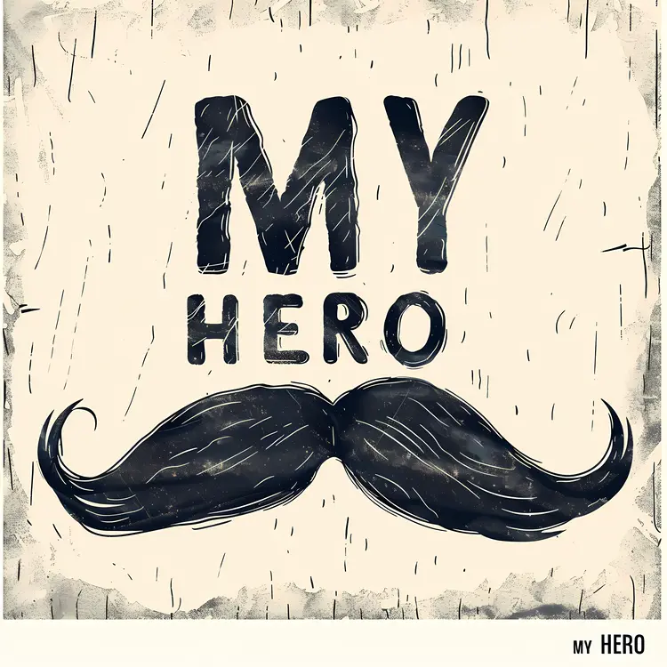 My Hero Typography with Black Mustache