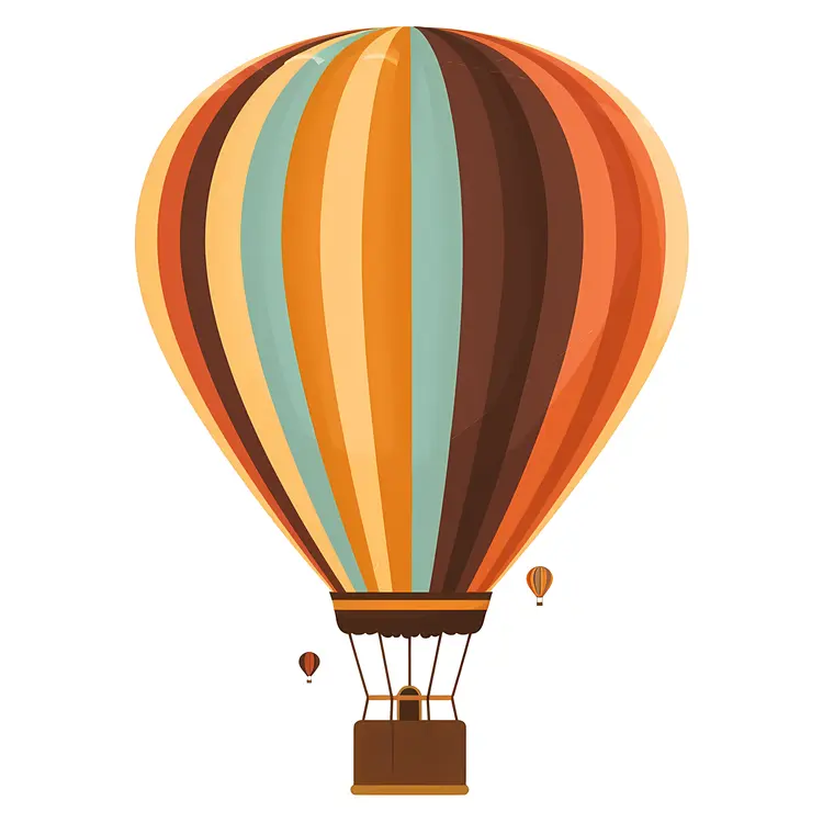 Brown and Orange Hot Air Balloon in the Sky