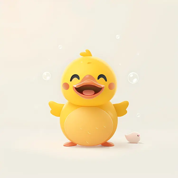 Happy Cartoon Duckling