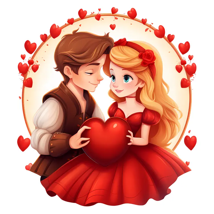 Romantic Couple with Heart