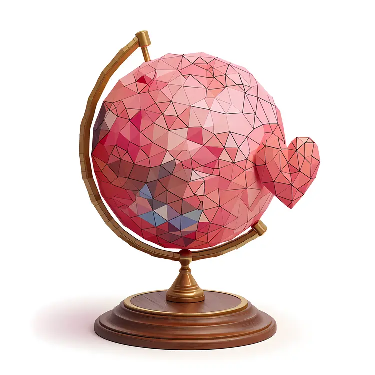 Geometric Globe with Heart