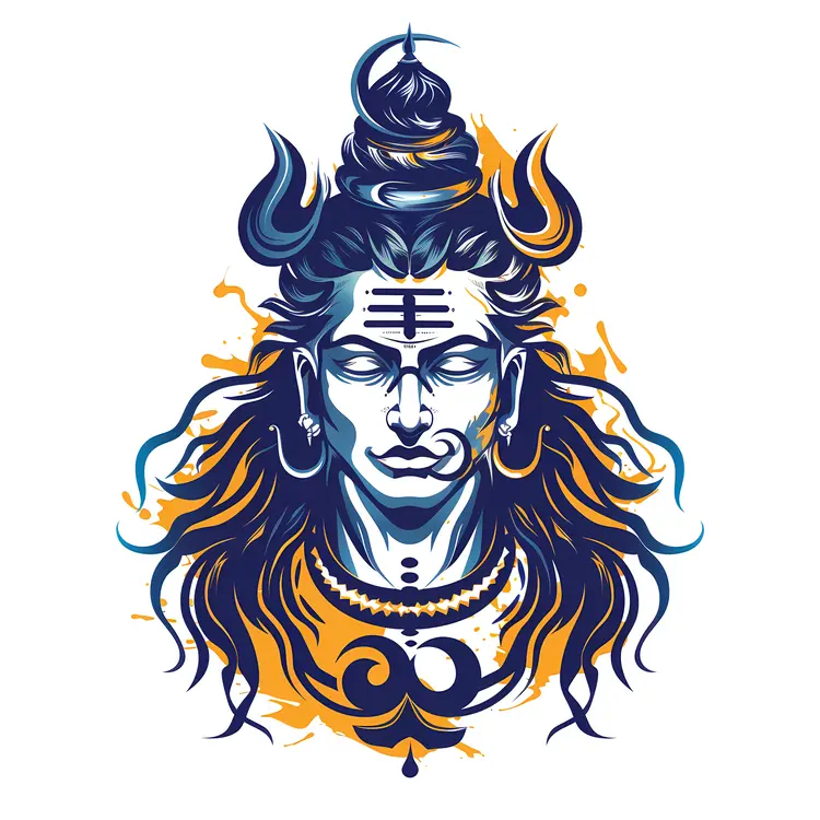 Colorful Illustration of Lord Shiva