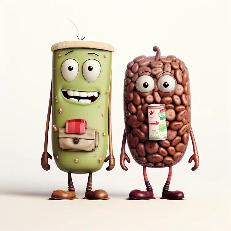 Funny Cartoon Bean Characters