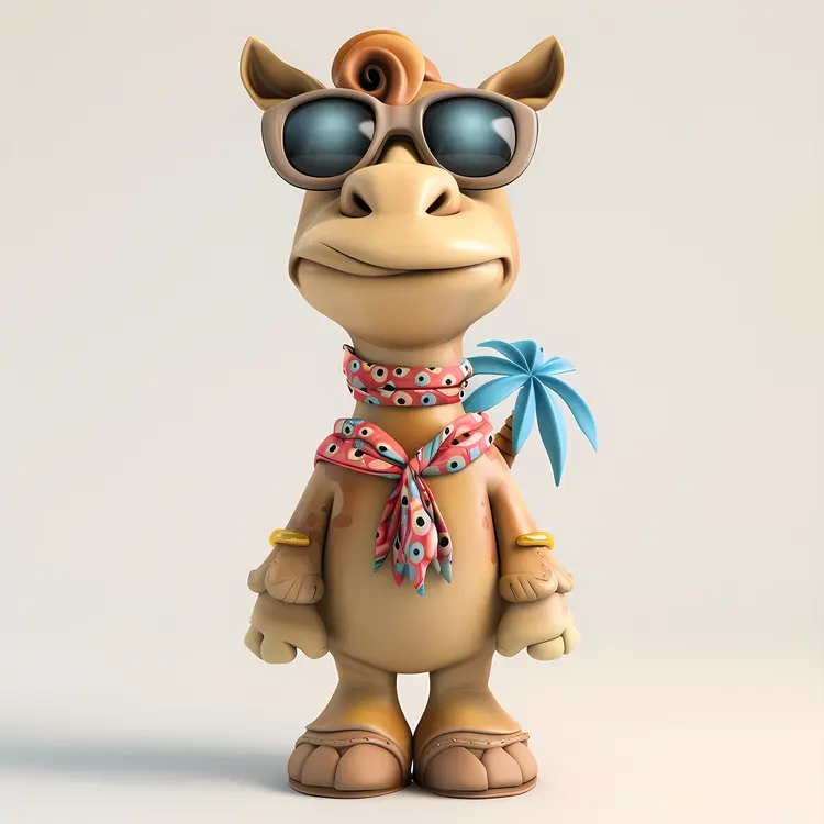 Cool Cartoon Camel with Sunglasses