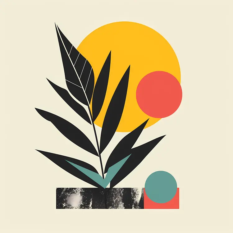 Abstract Plant with Geometric Shapes