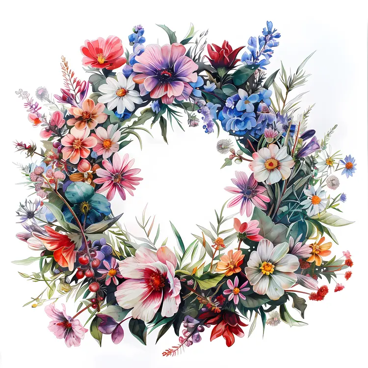 Vibrant Floral Wreath