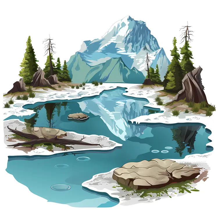 Mountain Reflection in Lake