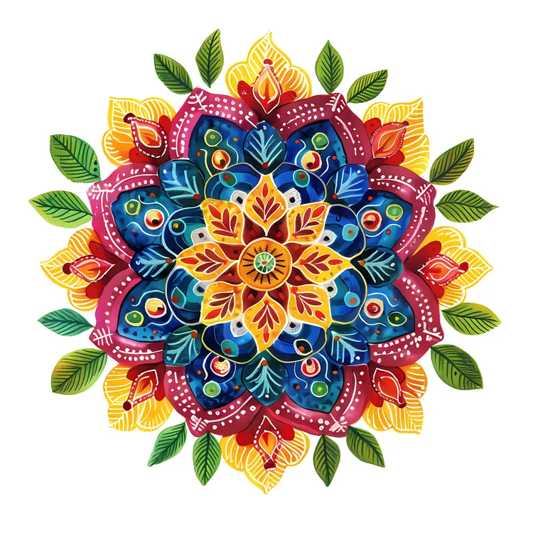 Colorful Floral Mandala Art