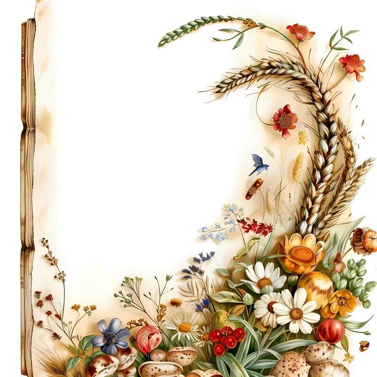 Botanical Floral Frame for Decoration