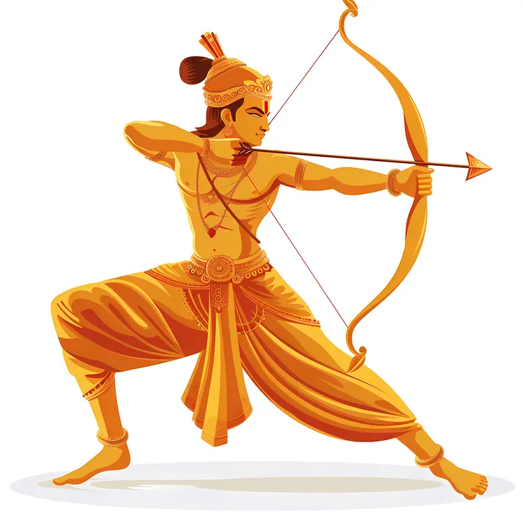 Golden Archer in Mythological Pose