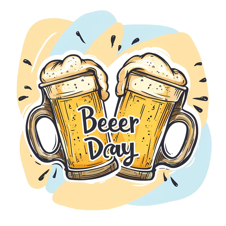 Beer Day Celebration with Two Mugs