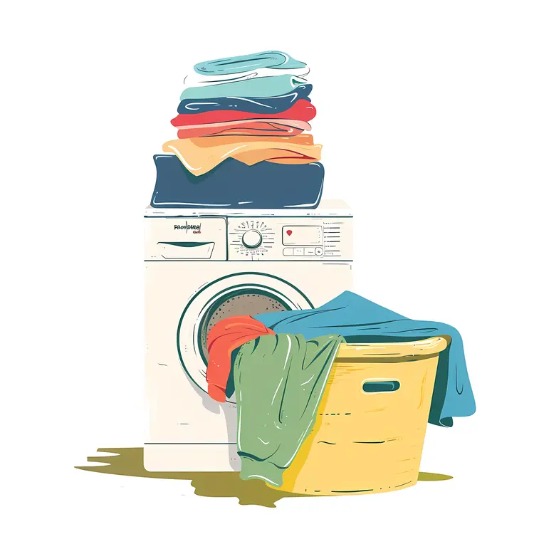 Laundry Day with Folded Clothes