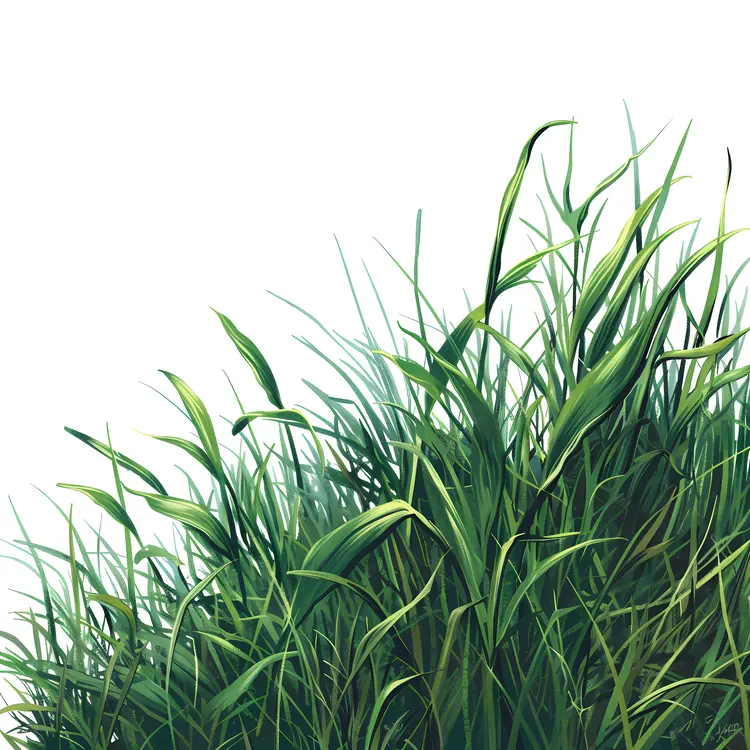 Dense Green Grass Illustration