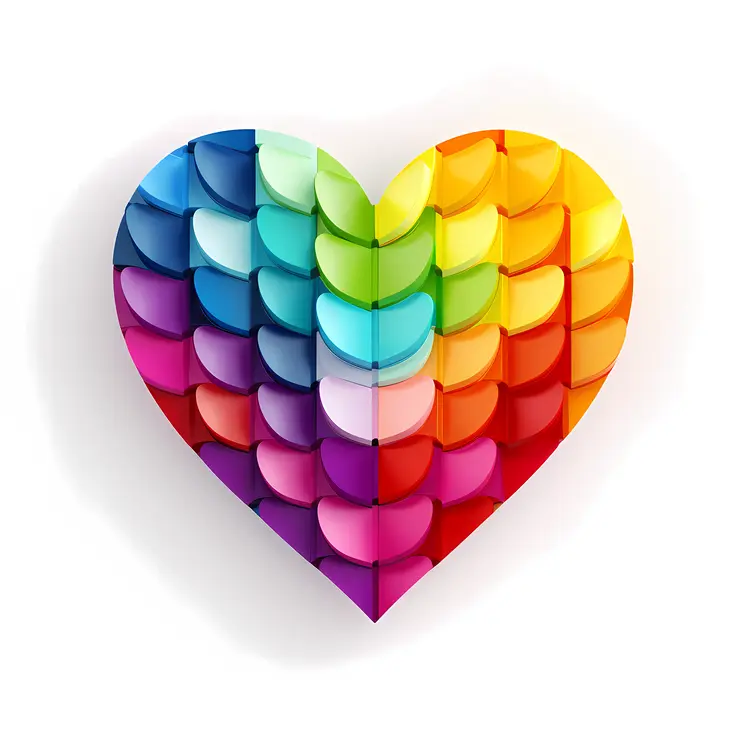 Rainbow Heart with Scales