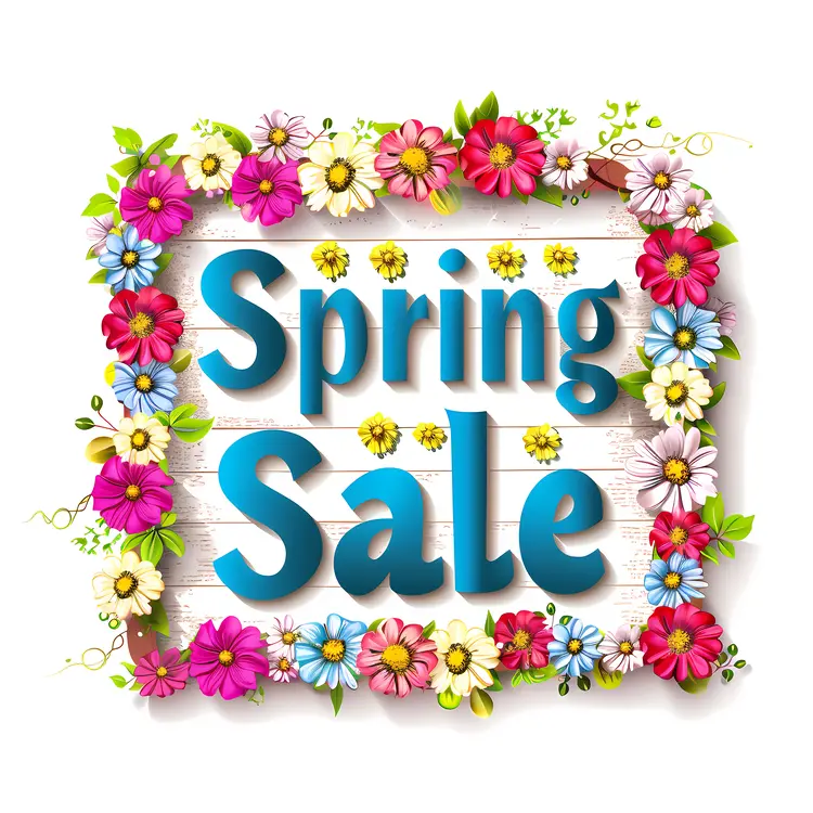 Wooden Sign with Flowers for Spring Sale