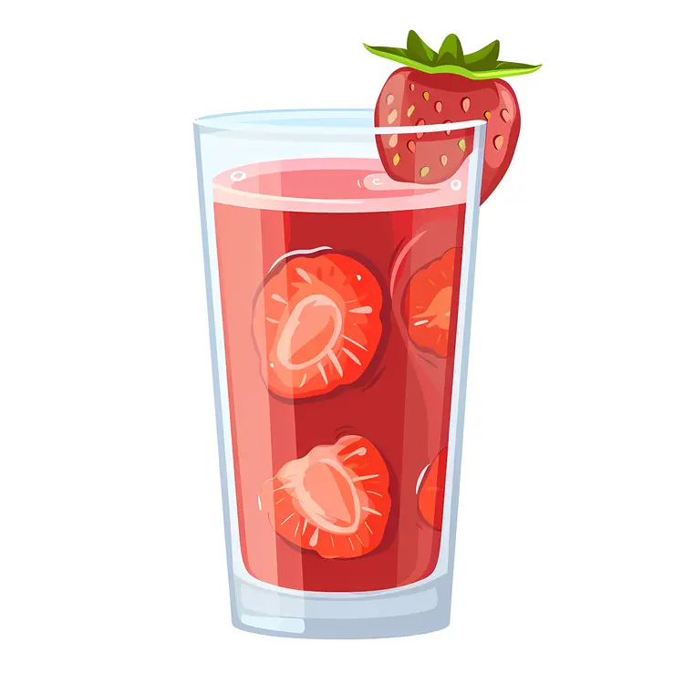 Strawberry Juice with Sliced Strawberries