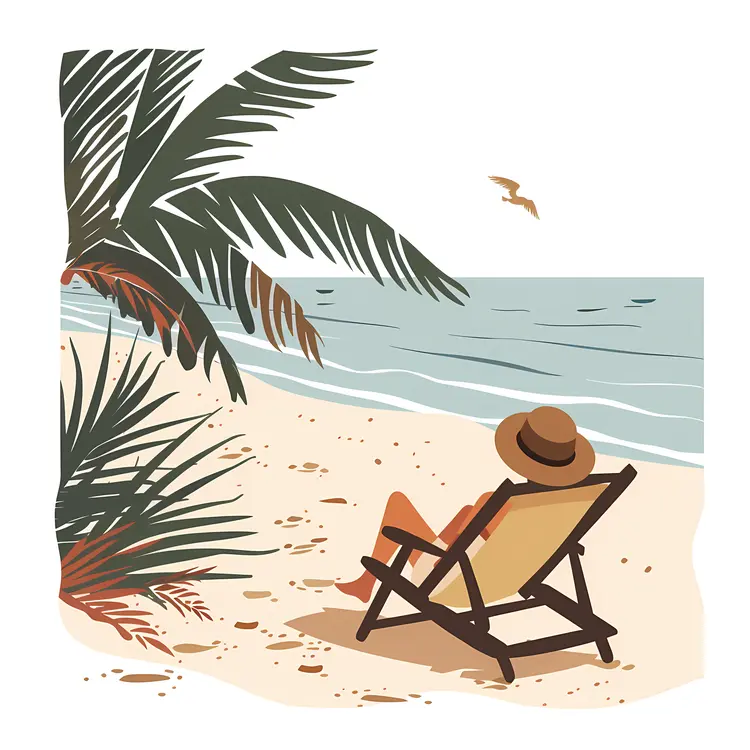 Person Relaxing on Beach Chair by the Ocean