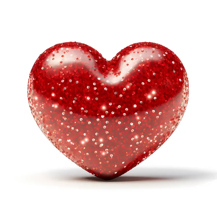 Shiny Red Glitter Heart