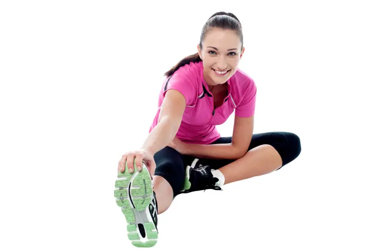 Woman Stretching in Gym