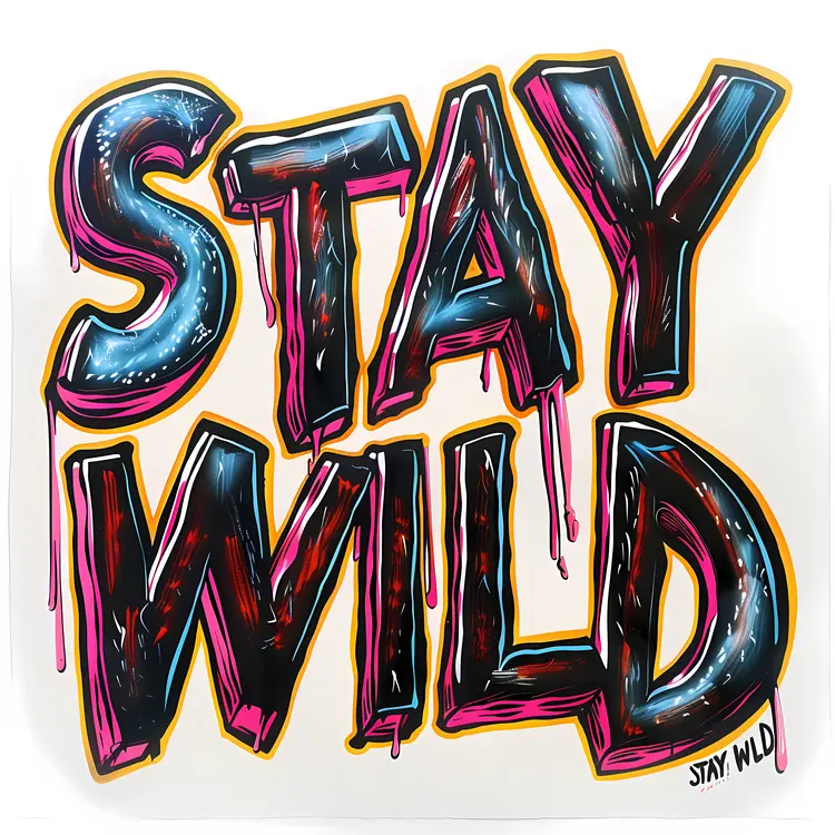 Stay Wild Text with Graffiti Style