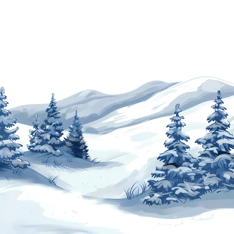 Snowy Landscape with Trees