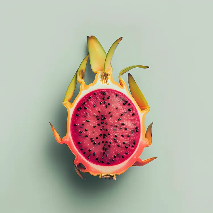 Cut Dragon Fruit with Pink Flesh
