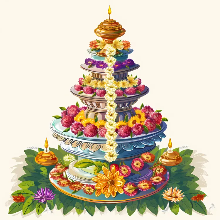 Colorful Floral Arrangement with Candles