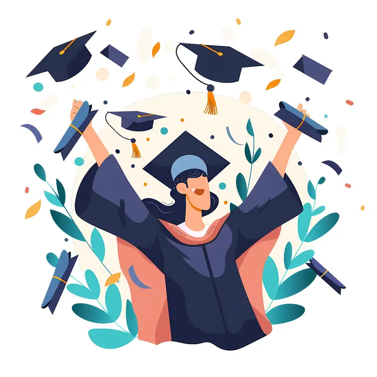 Illustration of Graduation Celebration