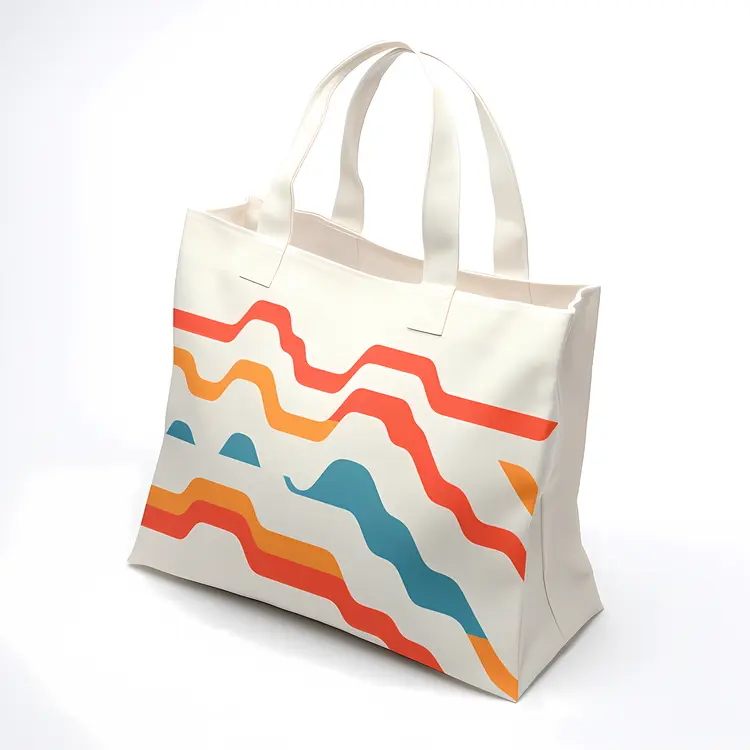 Abstract Colorful Lines Tote Bag