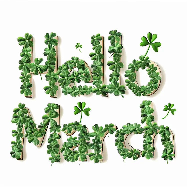 Hello March with Clover Leaves