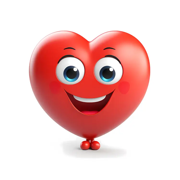 Smiling Red Heart with Big Eyes
