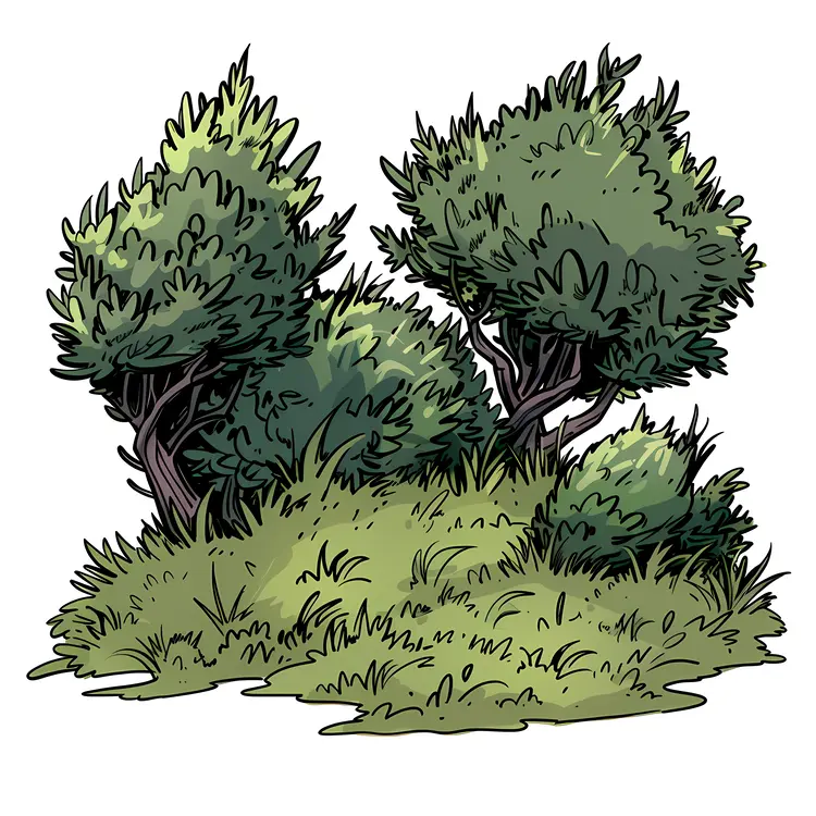 Green Bushes in Nature