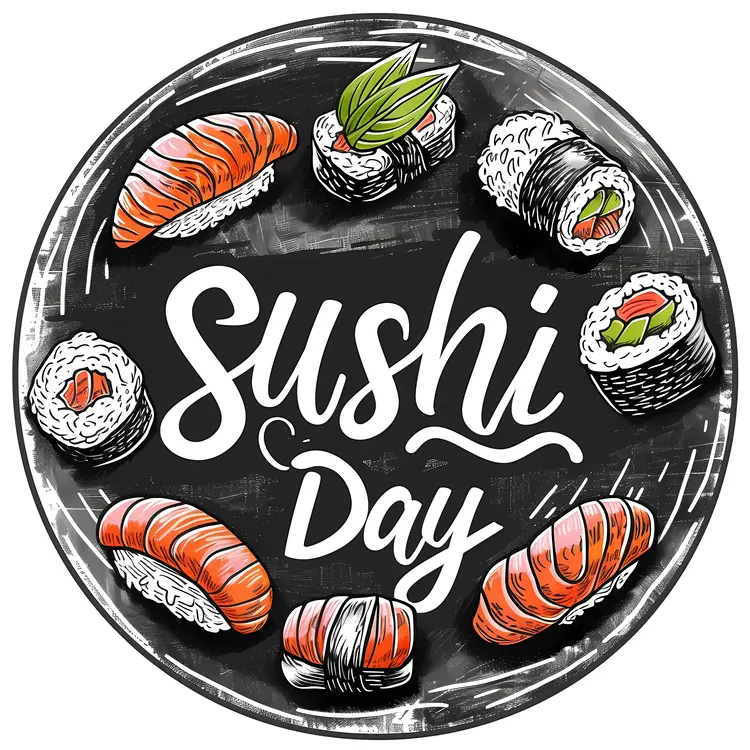 Sushi Day Celebration with Various Sushi Types
