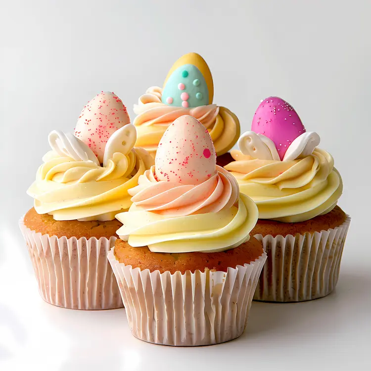 Cupcakes with Egg Toppers for Easter